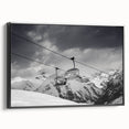 Black and white vintage poster art of a classic car on framed canvas, ideal for bedroom wall decor.
