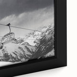 Extra large black wall art on canvas depicting colorful, textured service vehicles, ideal for living room decor.