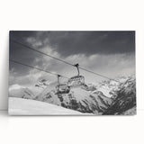 Black and white photo of vintage cars on a large stretched canvas, ideal for kitchen wall art or bedroom decor.