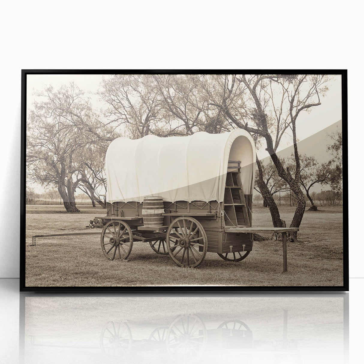 Large abstract wall art featuring mid-century modernist design of assorted service vehicles in vibrant colors on framed…