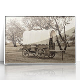 Art deco poster of a vintage car in muted gold and brown tones, framed acrylic print, suitable for nursery wall decor.