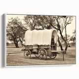 Vintage poster art of colorful service vehicles on a black background, framed canvas, suitable for large living room walls.