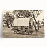 Black and white stretched canvas featuring a collection of vintage service vehicles, ideal for kitchen wall art.