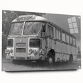 Acrylic print of abstract transportation vehicles in muted gray and blue tones, suitable for bedroom or dining room decor.