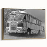 Vintage poster art of classic cars on black framed canvas, ideal for bedroom wall decor.