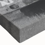 Black and white large art canvas featuring a detailed landscape of city transportation, ideal for bedroom wall decor.