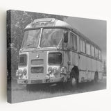 Large canvas print depicting a collage of various service vehicles in a range of colors, ideal for kitchen wall art.