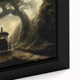 Extra large framed canvas featuring a close-up of colorful, textured service vehicles on a black background.
