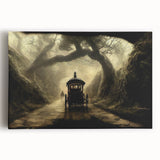 Black and white print of assorted transportation vehicles on large stretched canvas.