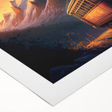 Art deco poster of vintage vehicles in muted sepia tones on rolled canvas, suitable for dining room or bathroom decor.