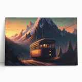 Black and white stretched canvas featuring a classic car, ideal for kitchen wall art in a large format.