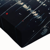 Black and white landscape art painting of service vehicles on a stretched canvas, ideal for bedroom wall decor.