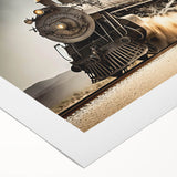 Art deco poster featuring a collection of vintage service vehicles in muted colors on rolled canvas.