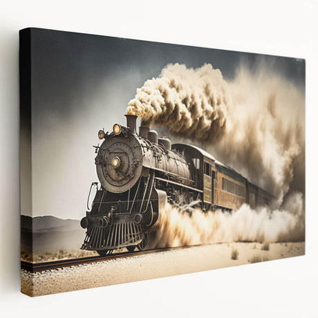 Large canvas print of assorted colorful service vehicles in a cartoon style, ideal for kitchen wall art.