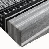 Black and white stretched canvas featuring a close-up of vintage cars, ideal for bedroom wall art.