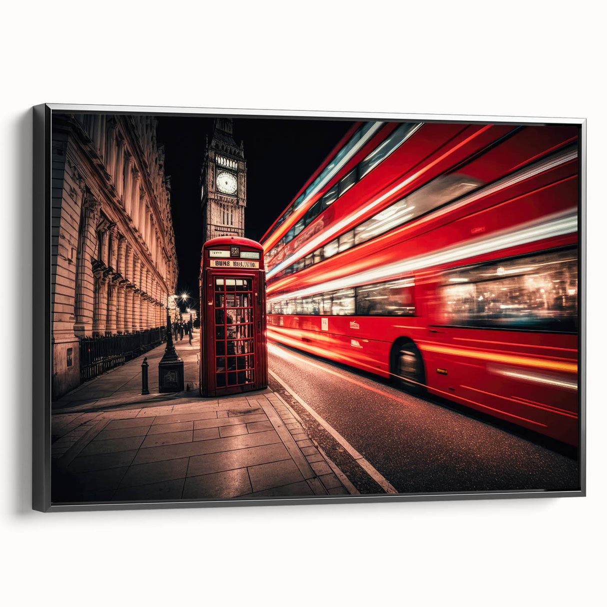 Black and white framed canvas of vintage vehicles in a row, ideal for bedroom wall decor.