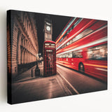 Large canvas print featuring a collection of detailed service vehicles in muted earth tones, suitable for kitchen wall art.