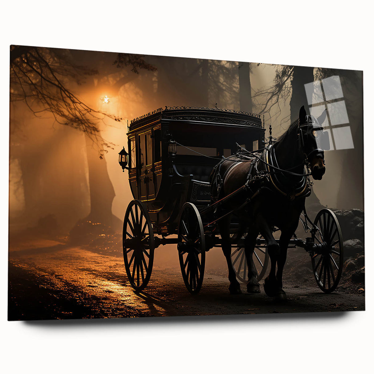 Acrylic print of abstract transportation vehicles in muted grays, ideal for bedroom or dining room art.