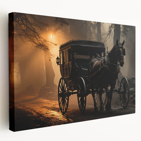 Large art print of colorful service vehicles on a white background on stretched canvas, suited for kitchen wall art.