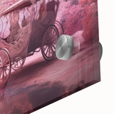 Large abstract wall art featuring a collection of mid-century modernist service vehicles in muted colors on acrylic.