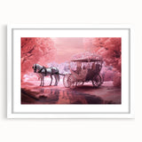 Abstract art print of colorful service vehicles on white canvas, ideal for dining room decor.