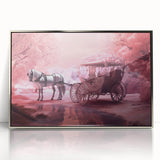 Mid-century modernist art of colorful service vehicles on silver acrylic, ideal for nursery wall decor.