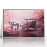 Art deco poster of colorful vintage cars on white acrylic, ideal for nursery wall art.