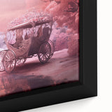 Extra large black wall art featuring colorful, textured depictions of various service vehicles on a framed canvas.