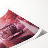 Extra large wall art featuring line art flowers in monochrome, printed on rolled canvas.