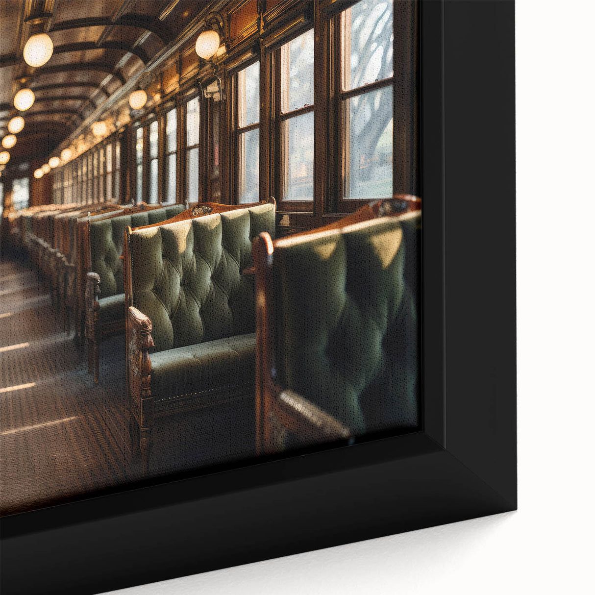 Extra large framed canvas featuring a textured, colorful depiction of assorted service vehicles on a black background.