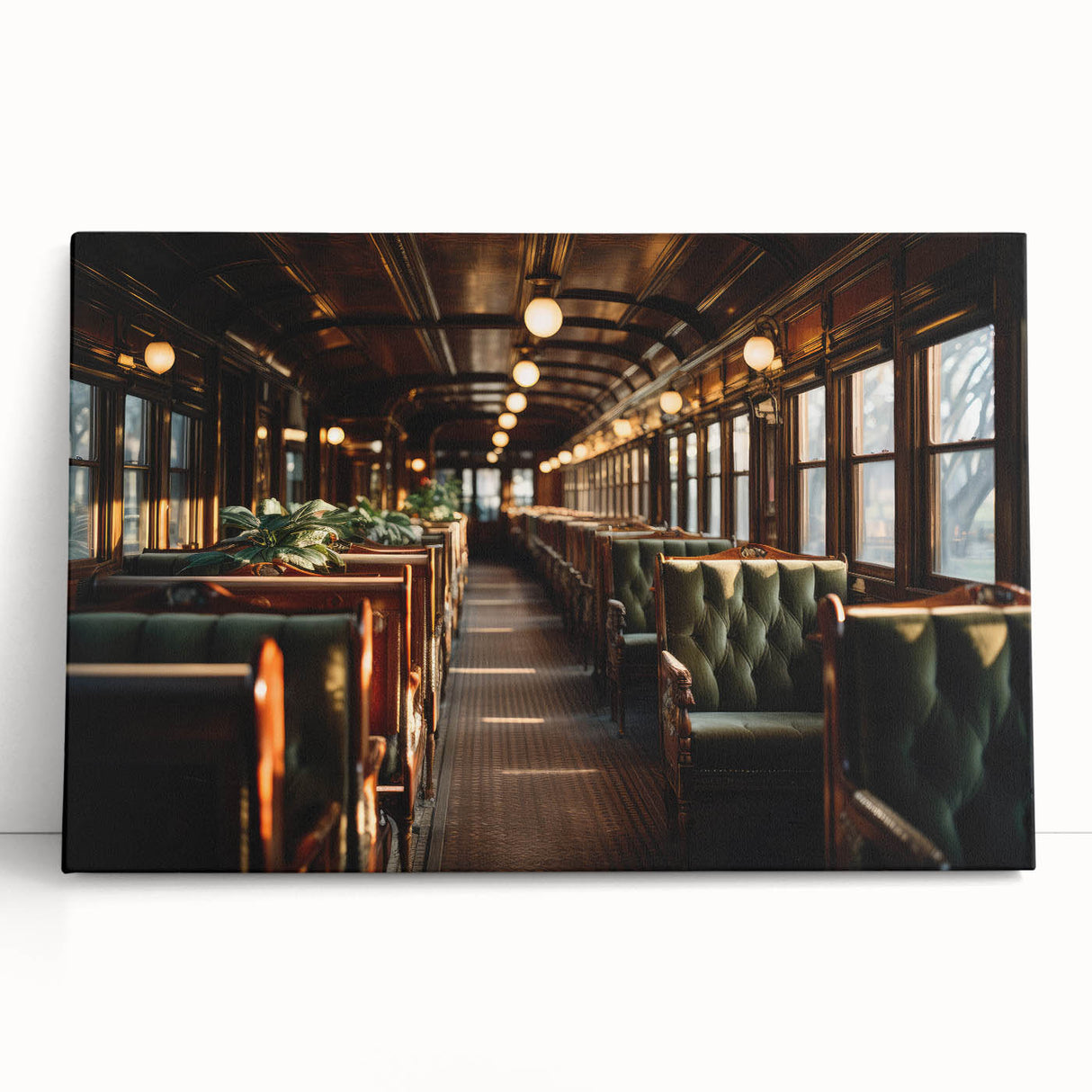 Black and white photo of vintage cars on stretched canvas, ideal for kitchen wall art.