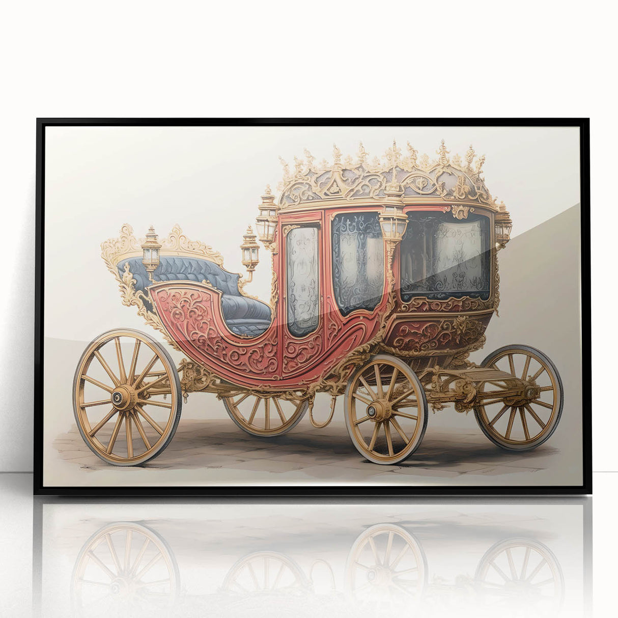 Large abstract wall art featuring a collection of stylized service vehicles in monochrome tones.