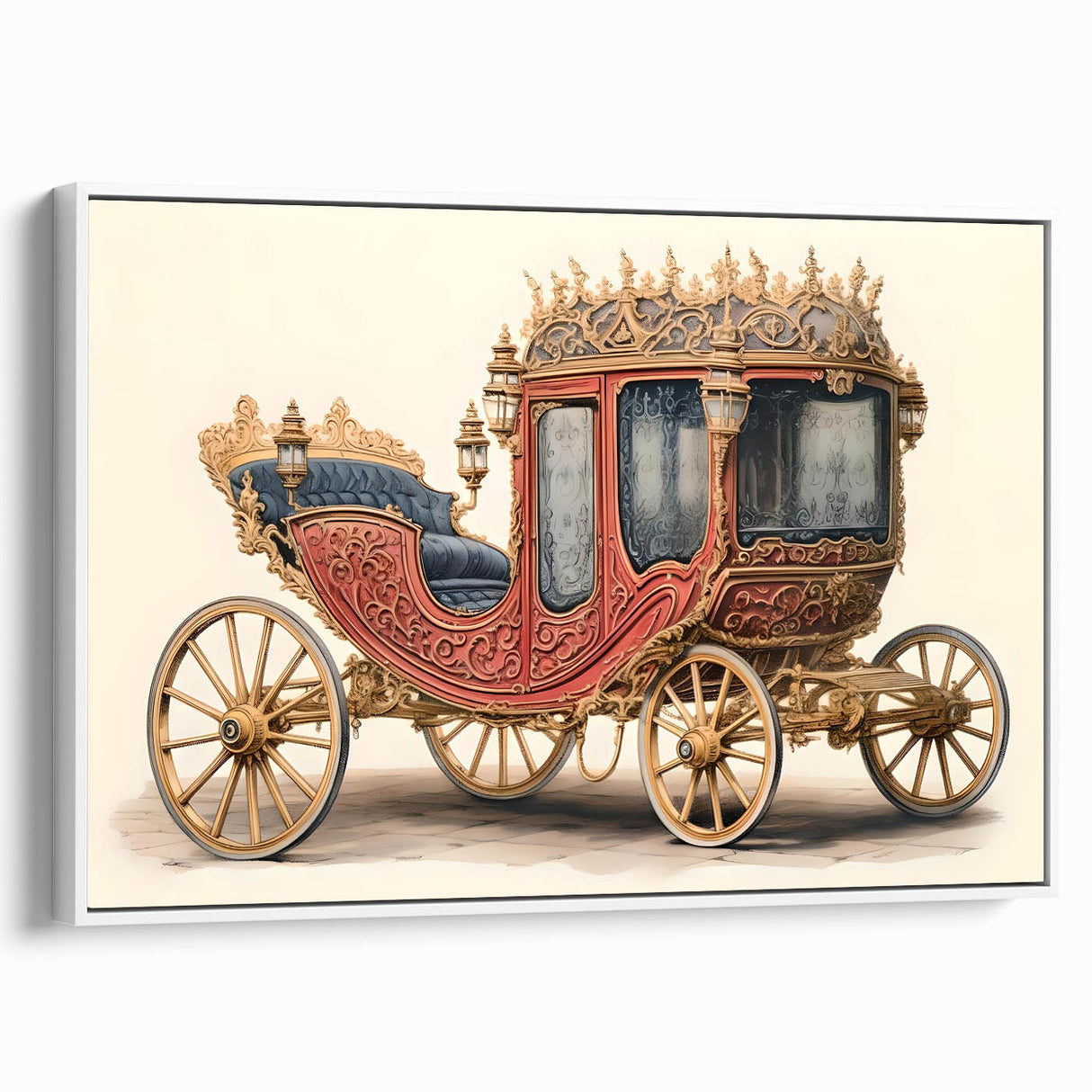 Vintage poster art of colorful service vehicles on a black background, framed canvas, ideal for living room decor.