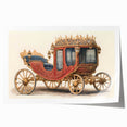 Rolled print of various service vehicles in muted colors, suitable as art wall for dining room.