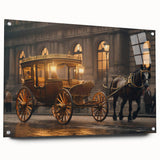 Acrylic print of a side view of various service vehicles in a realistic style, using neutral and gray tones.