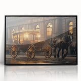 Large abstract wall art featuring a collection of stylized service vehicles in black and white, framed acrylic.