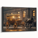 Black and white vintage poster art of a classic car on a framed canvas, suitable for bedroom wall decor.