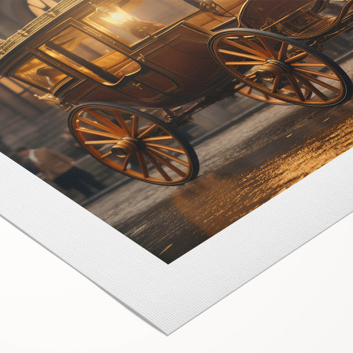 Art deco poster featuring a collection of vintage service vehicles in muted earth tones on rolled canvas.