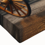 Large art of a black and white landscape painting featuring service vehicles on canvas, suited for bedroom decor.