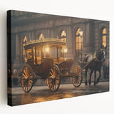 Large art on canvas depicting a series of colorful vintage cars in a row, suitable for kitchen wall art.