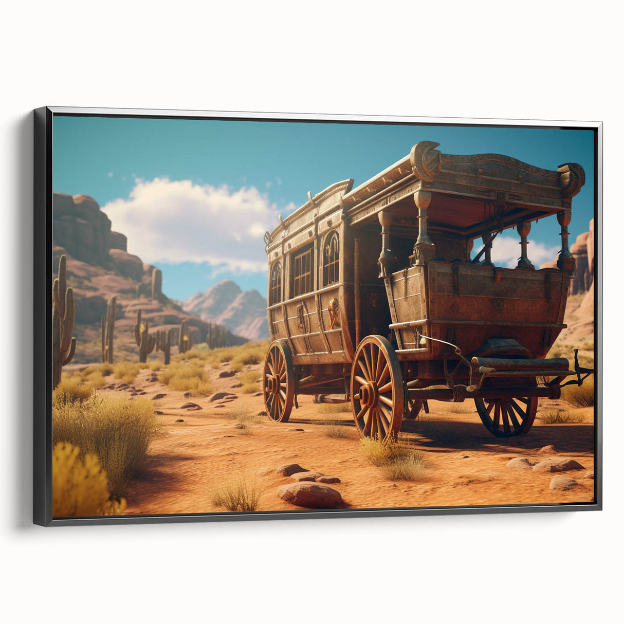 Black and white vintage poster art of a classic car on framed canvas, ideal for bedroom wall decor.