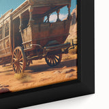 Extra large black wall art featuring colorful, textured images of various service vehicles on a framed canvas.
