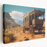 Large canvas print featuring a collection of detailed service vehicles in muted earth tones, ideal for kitchen wall art.