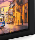 Extra large black wall art featuring colorful, textured depictions of various service vehicles on a framed canvas.