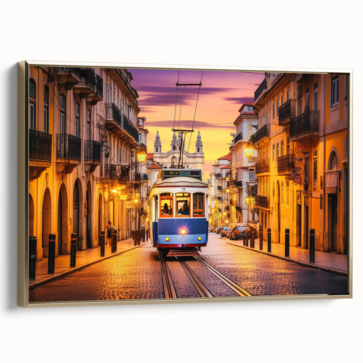 A vintage poster art of classic cars in monochrome black, displayed on a framed canvas, suitable for bedroom wall decor.