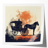 Extra large rolled print of colorful floral art featuring service vehicles, ideal for art wall dining room.