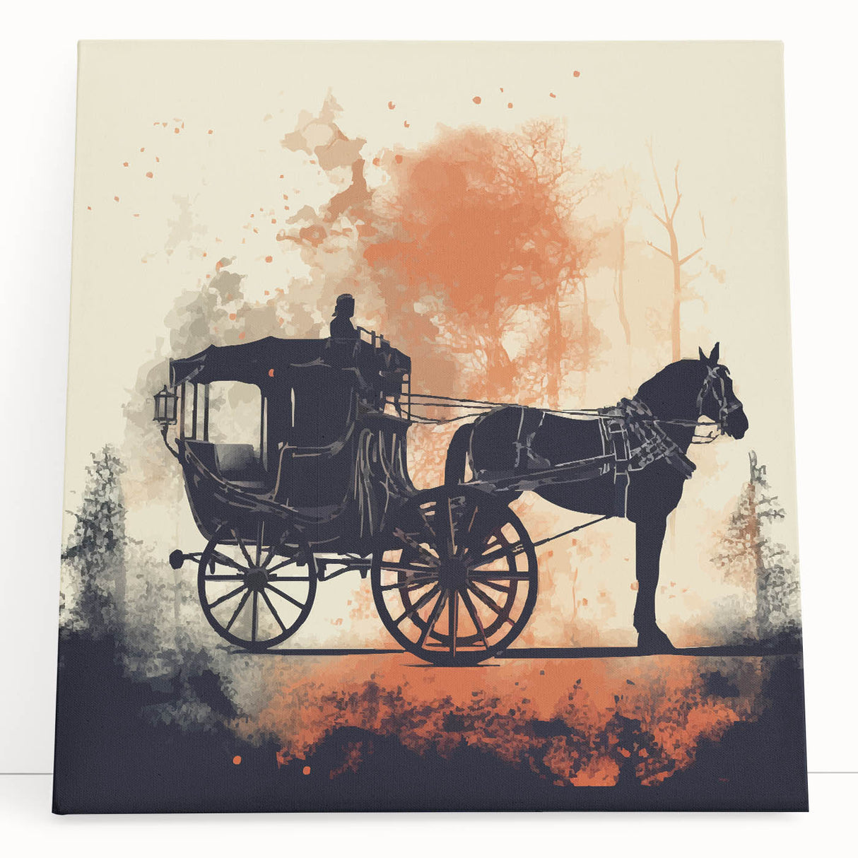 Black and white photo of vintage cars on stretched canvas, ideal for kitchen wall art or bedroom ambiance.