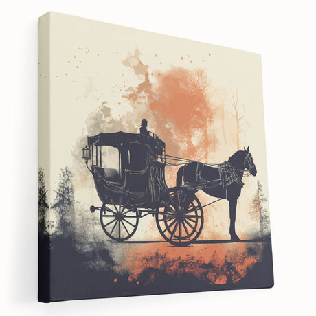 Canvas print of various colorful service vehicles in a cartoon style, ideal for kitchen wall art.