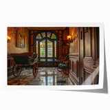 Extra large rolled print of a vintage vehicle collection in muted colors, ideal for art wall dining room.