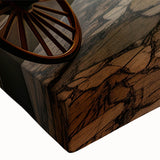 Black and white landscape art painting of service vehicles on a stretched canvas, ideal for bedroom wall art.